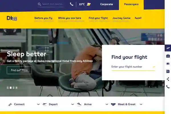 Dubai Airports website